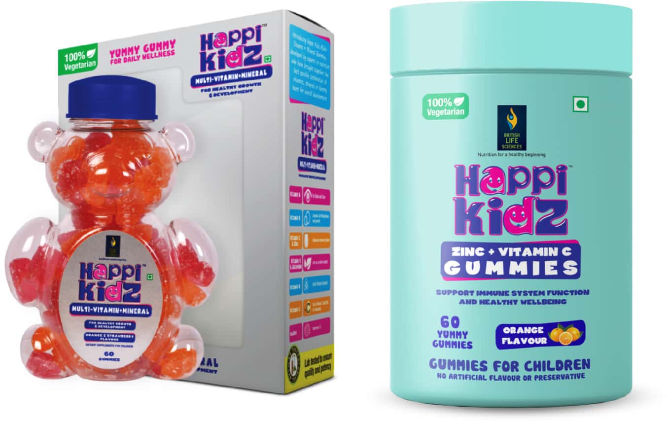 Happi Kidz Multivitamin Gummies + Minerals & Zinc+vitamin C Gummies Combo