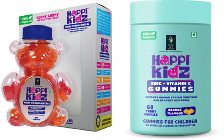 Happi Kidz Multivitamin Gummies + Minerals & Zinc+Vitamin C Gummies Combo
