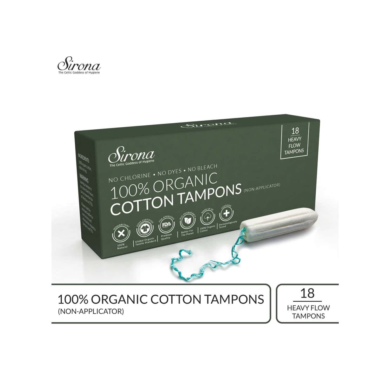 Buy Sirona Heavy Flow Organic Tampons Made With 100 Organic Cotton