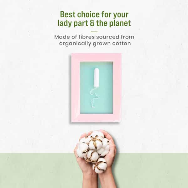 Sirona Heavy Flow Organic Tampons Made With 100% Organic Cotton Non-Applicator Tampons - 18 Pcs