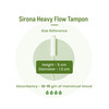 Sirona Heavy Flow Organic Tampons Made With 100% Organic Cotton Non-Applicator Tampons - 18 Pcs