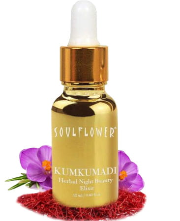 Soulflower Kumkumadi Oii Night Beauty Elixir With Real Saffron/Kesar For Facial Glow- 12ml