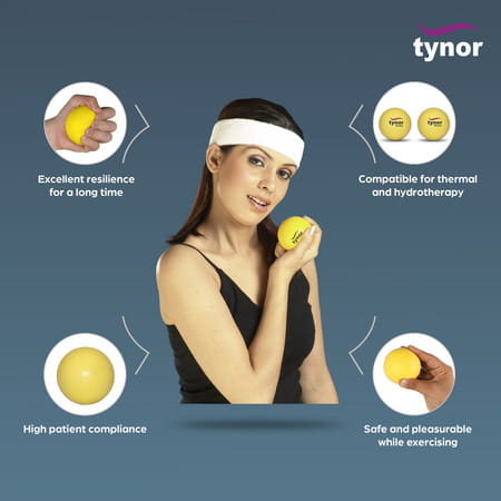 Tynor Exercising Ball Pu Yellow Ortho 1 Unit