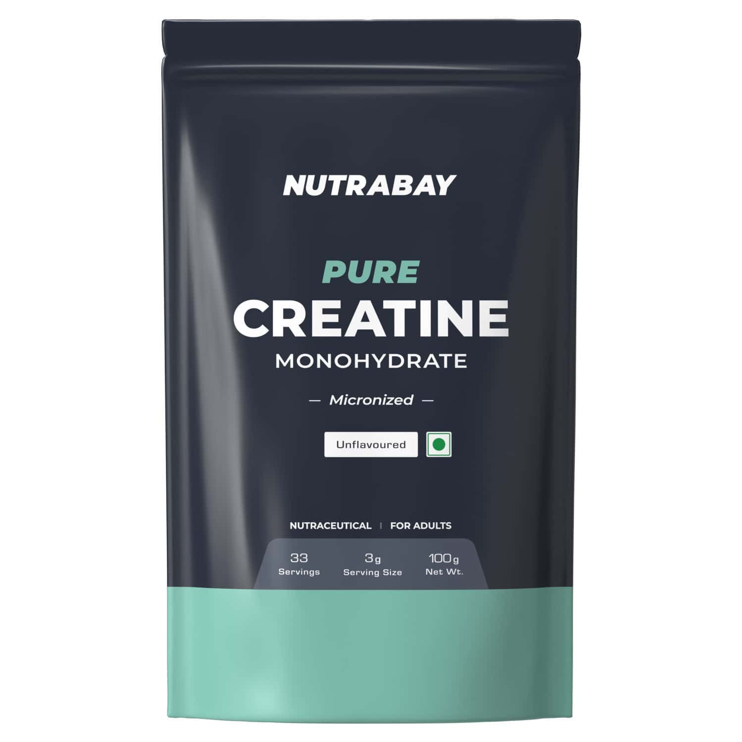 Nutrabay Pure Micronised Creatine Monohydrate - 100g Unflavoured