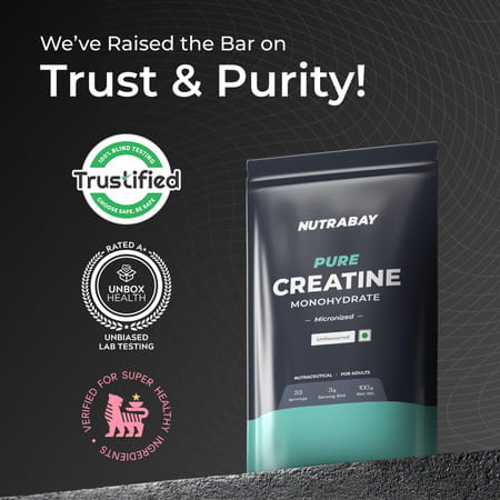 Nutrabay Pure Micronised Creatine Monohydrate - 100g Unflavoured