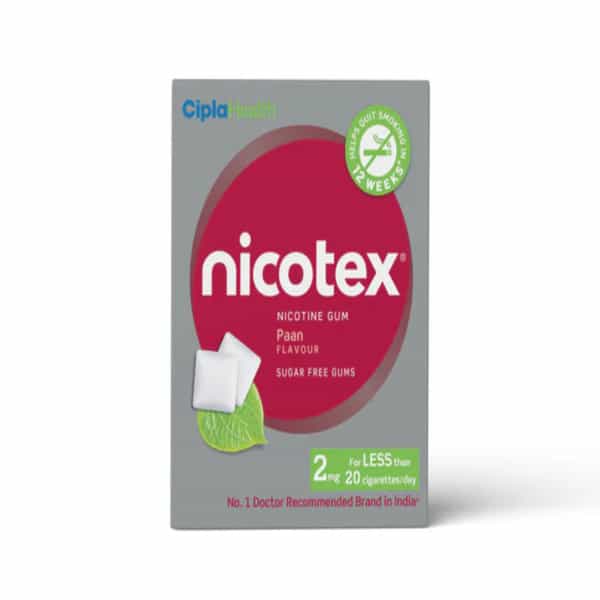 Nicotex Plus 2 Mg Paan Sugar Free Chew Gum 12 No's