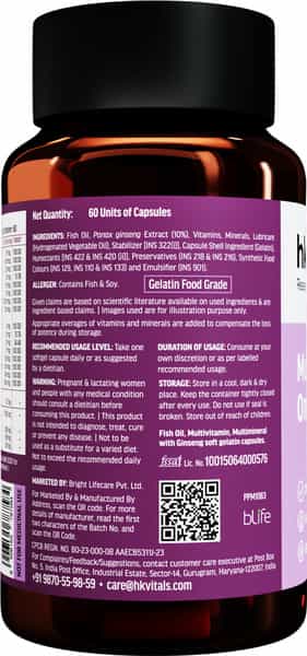 Hk Vitals Multivitamin With Omega-3 Supplement (60 Capsules)