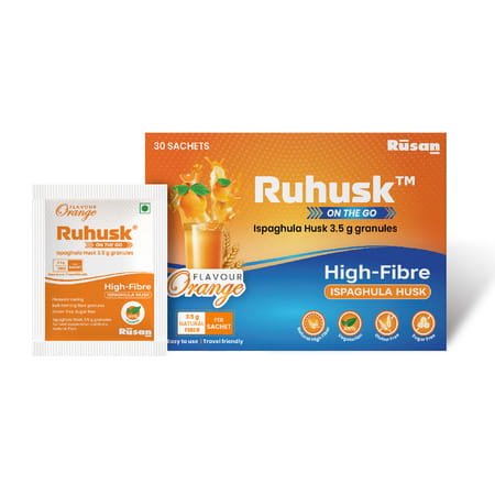 Ruhusk Isabgol Premium Orange Flavour Sachet 30