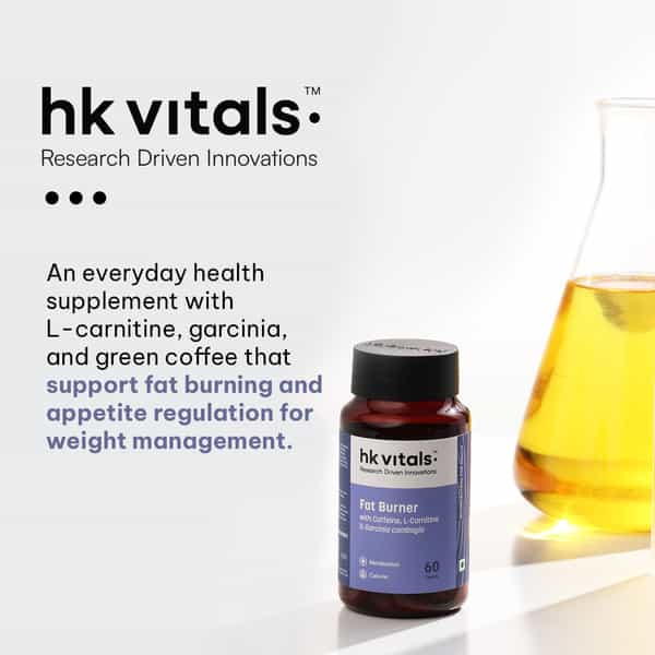 Hk Vitals Fat Burner (60 Tablets) | With L-Carnitine | Garcinia Cambogia | & Caffeine
