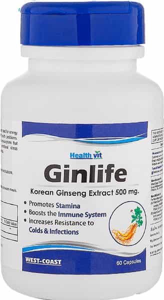 Healthvit Ginlife Korean Ginseng Extract 500 Mg - 60 Capsules