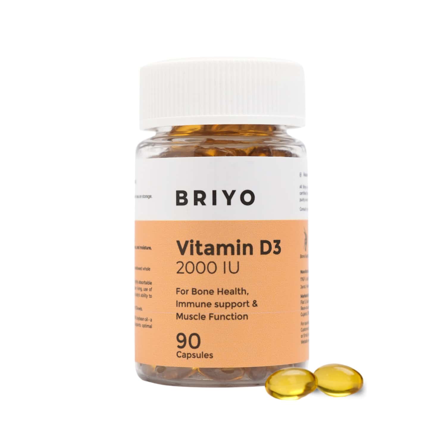 Briyo Vitamin D3 2000 Iu 90 Softgel Capsules