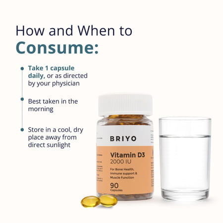 Briyo Vitamin D3 2000 Iu 90 Softgel Capsules