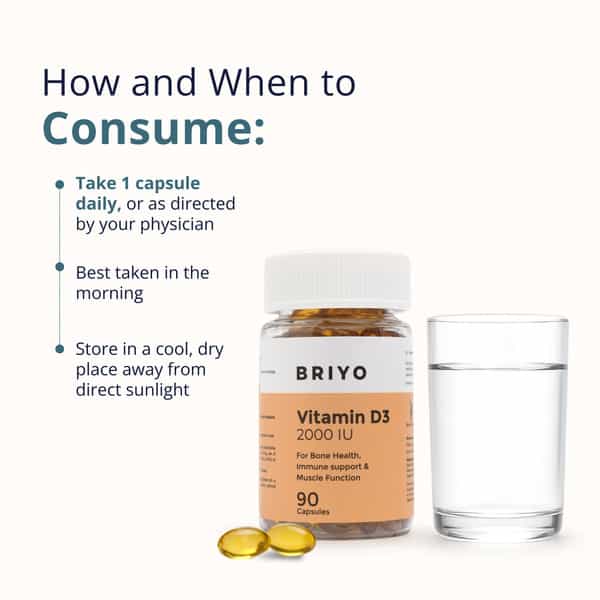Briyo Vitamin D3 2000 Iu 90 Softgel Capsules