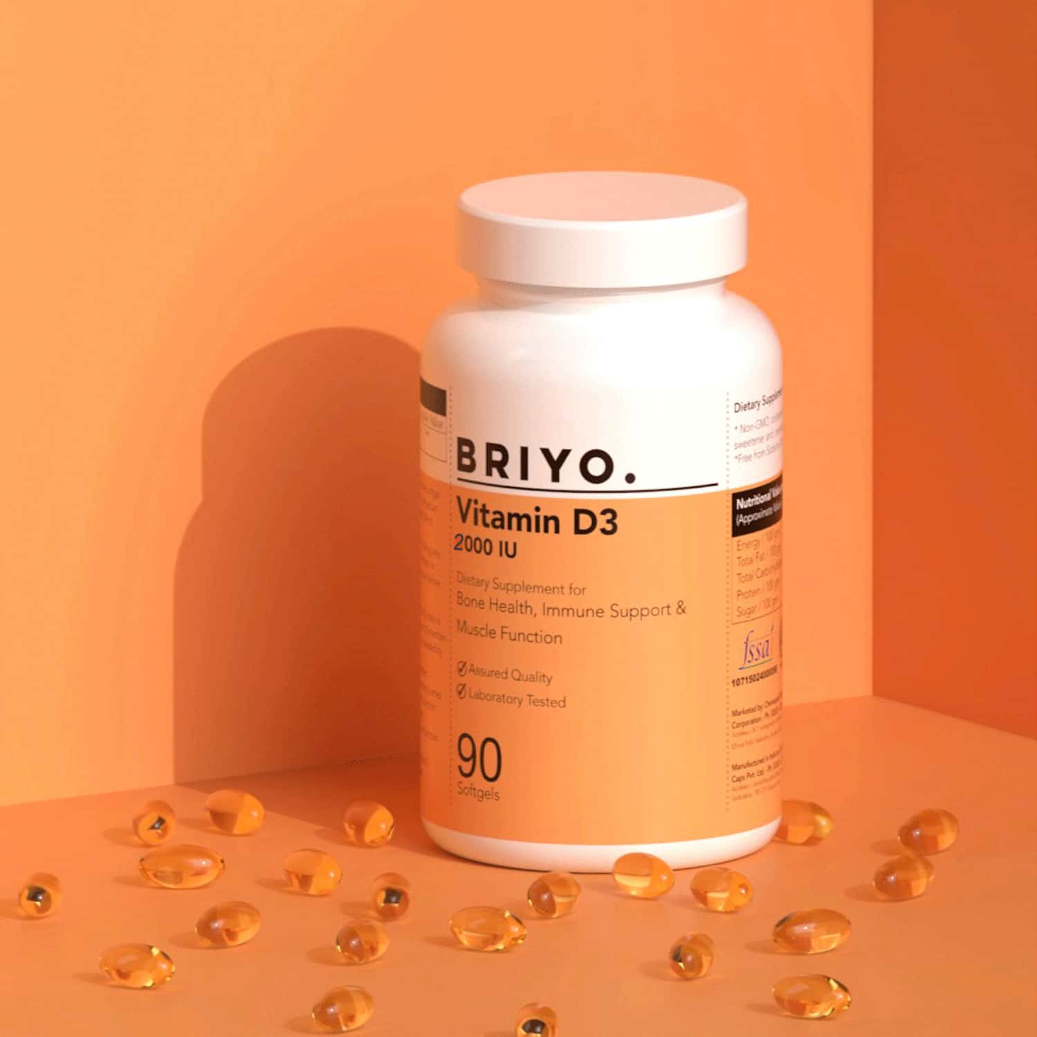 Buy BRIYO VITAMIN D3 2000 IU 90 SOFTGELS Online & Get Upto 60 OFF
