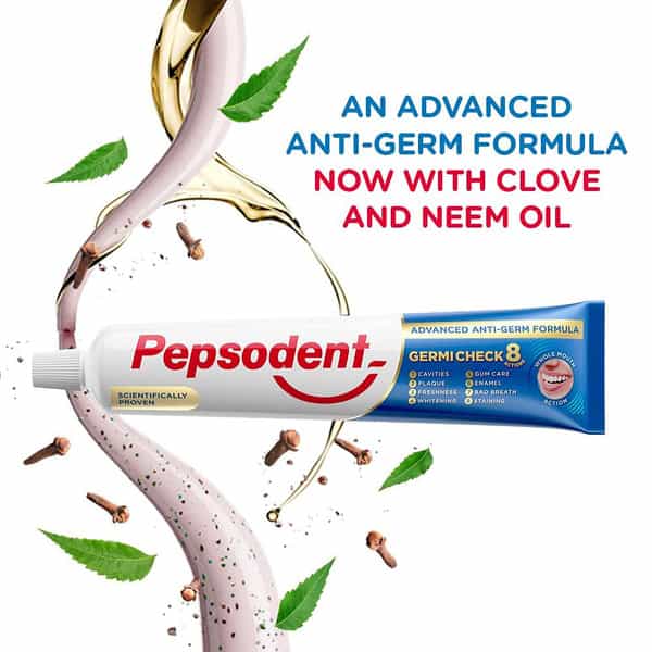 Pepsodent Germicheck 300G (150G X 2) 8 Actions Toothpaste Clove And Neem Oil | Jumbo Save Pack