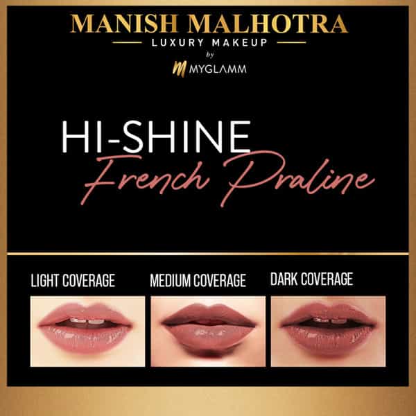 Manish Malhotra Beauty By Myglamm Hi-Shine Lipstick-French Praline