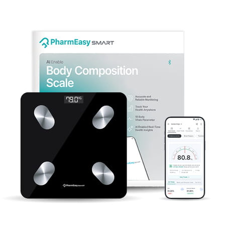 Pharmeasy Smart Body Scale With 18 Vitals Check