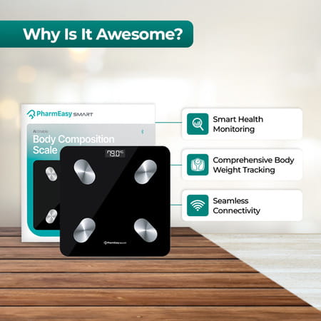 Pharmeasy Smart Body Scale With 18 Vitals Check