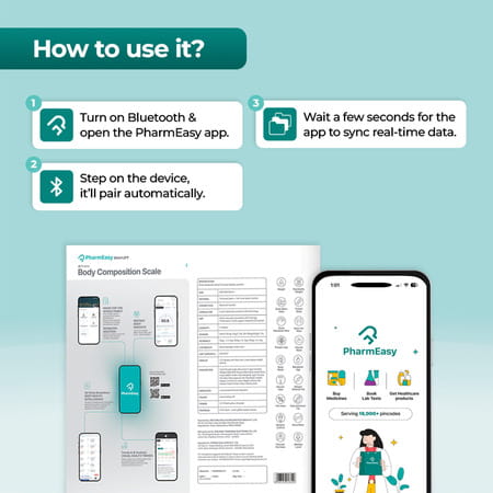 Pharmeasy Smart Body Scale With 18 Vitals Check