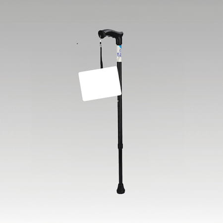 Stergic Next Strong Adjustable Walking Stick With Adjustable Height| Mid-Steel Body (Black)