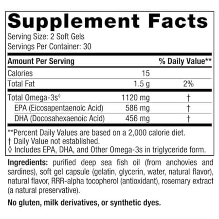 Nordic Naturals Ultimate Omega 2X Teen 1120 Mg Fish Oil Epa & Dha Strawberry Flavor 60 Softgels
