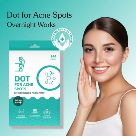 Bake 2% Salicylic Acid Hydrocolloid Pimple Patches | Waterproof | For Acne | Acne Marks 144 Dots