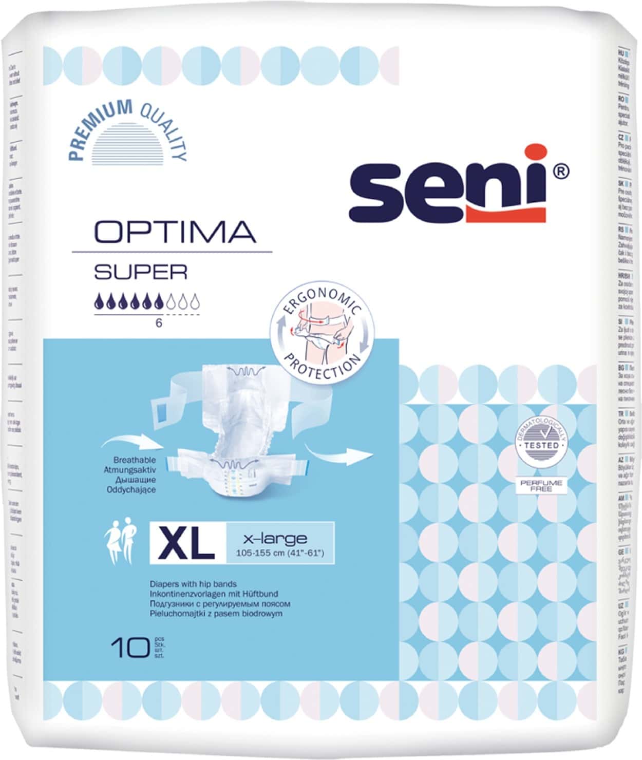 Seni Optima Super X-Large Adult Diapers With Hip Bands 10 Pcs