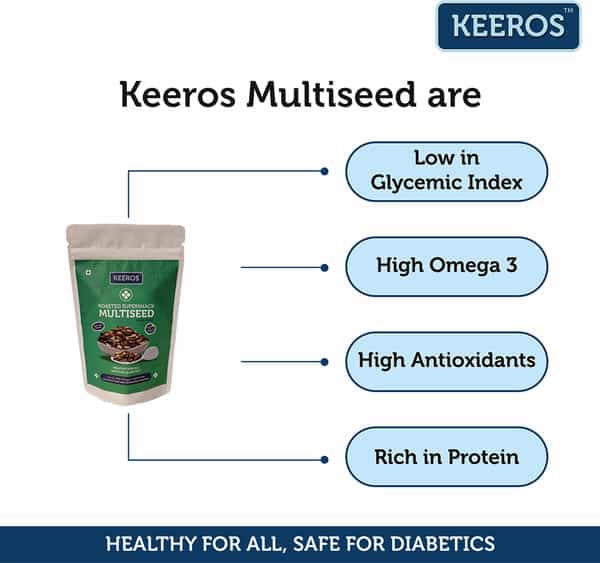 Keeros Roasted Multi Seeds Supersnack - Healthy & Tasty Trail Mix -Pack Of 2X400g