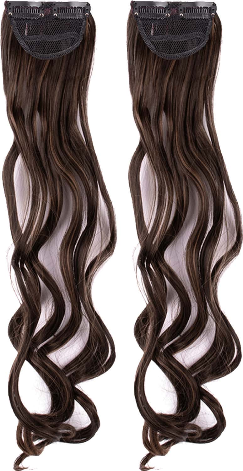 Streak Street Clip-In 20" Curly Mix-Brown Side Patches (2pcs Set)