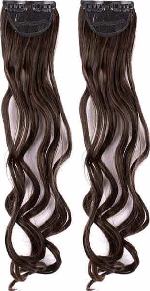 Streak Street Clip-In 20" Curly Mix-Brown Side Patches (2Pcs Set)