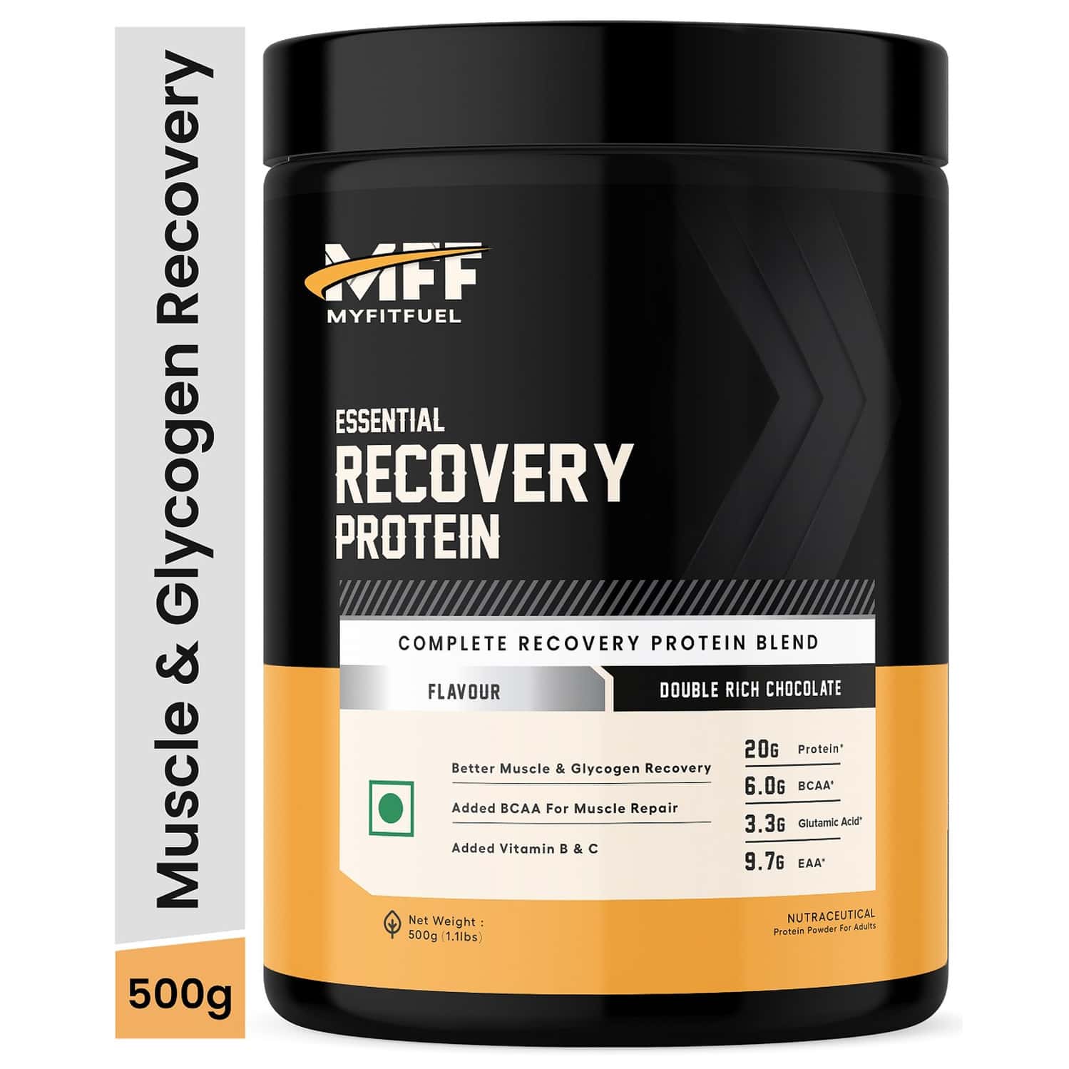 Myfitfuel Mff Essential Recovery Protein | Post Workout Recovery (double Rich Chocolate | 500g)