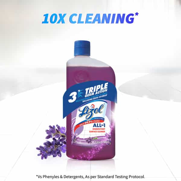 Lizol Lavender Disinfectant Floor Cleaner Liquid Bottle Of 975 Ml