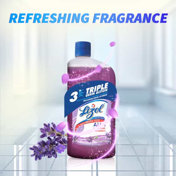 Lizol Lavender Disinfectant Floor Cleaner Liquid Bottle Of 975 Ml