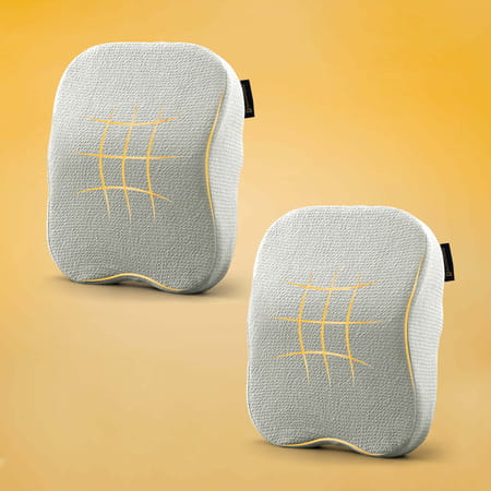 Betterhood Pack Of 2 Grey Memory Foam Ergonomic Neck Support Cushion For Car