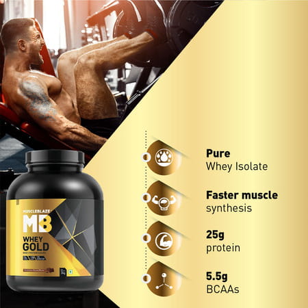 Muscleblaze Whey Gold | 100% Whey Protein Isolate | Labdoor Usa Certified (Dark Choco Passion | 2kg)
