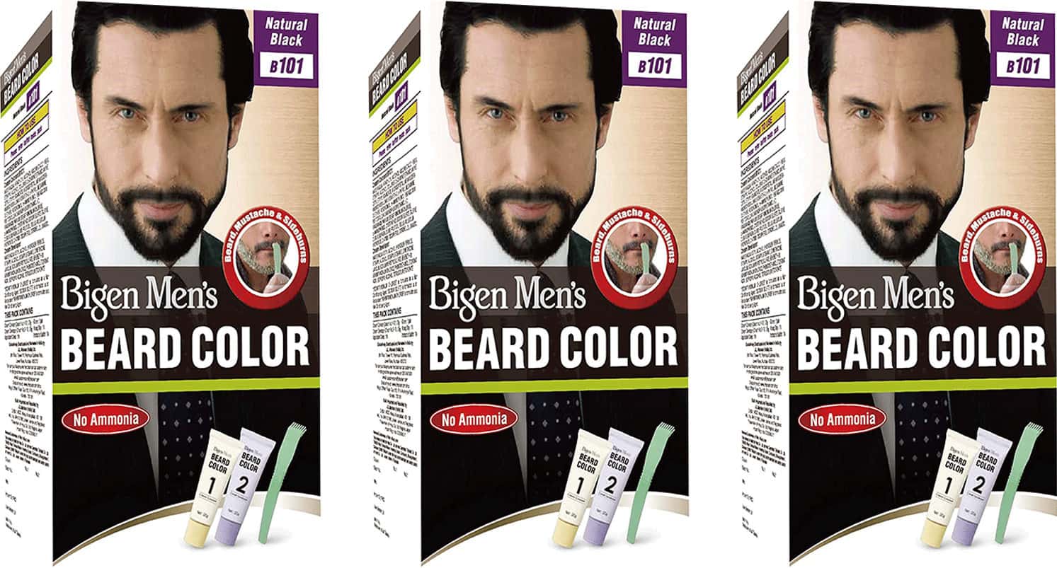 Bigen Men's Beard Color Natural Black B101 40g (pack Of 3)