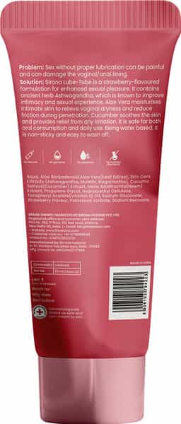 Sirona Glycerine Free Natural Strawberry Lubricant Gel For Men & Women 50 Ml