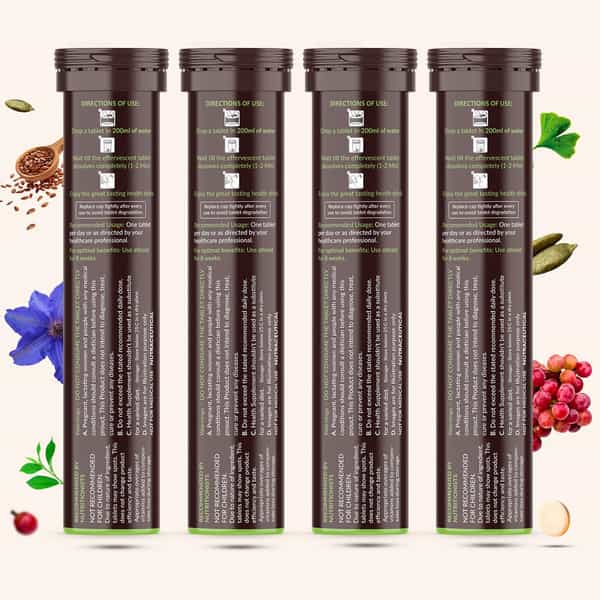 Vegan Greens Hair & Nails Vitamins With Dht Blocker, Biotin, +37 Key Ingredients- 100 Effer., Orange