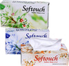 Softouch 2 Ply Face Tissue Paper 100 Pulls 200 Sheets Each Box- Set Of 3 (Multicolor)