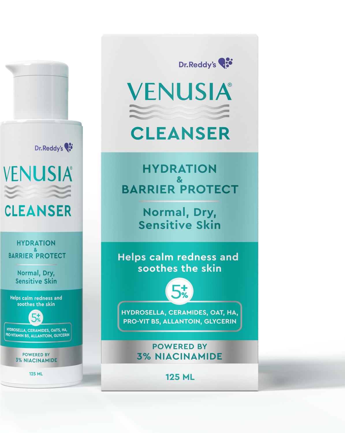 Venusia Cleanser | Hydration & Barrier Protect | For Normal | Dry & Sensitive Skin | 125 Ml