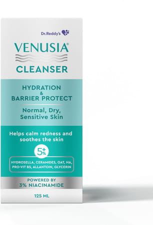 Venusia Cleanser | Hydration & Barrier Protect | For Normal | Dry & Sensitive Skin | 125 Ml
