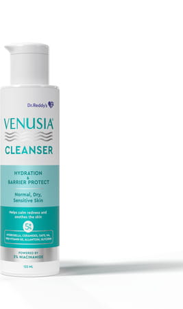 Venusia Cleanser | Hydration & Barrier Protect | For Normal | Dry & Sensitive Skin | 125 Ml