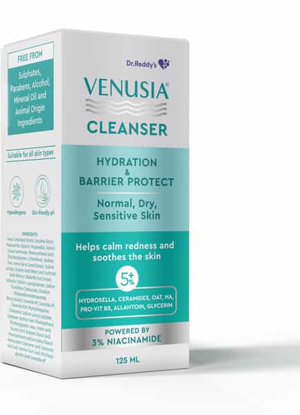 Venusia Cleanser Hydration & Barrier Protect | For Normal | Dry & Sensitive Skin 125 Ml