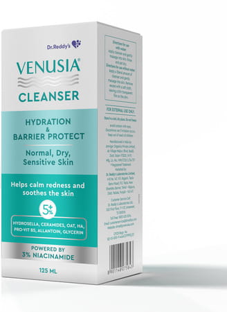Venusia Cleanser | Hydration & Barrier Protect | For Normal | Dry & Sensitive Skin | 125 Ml