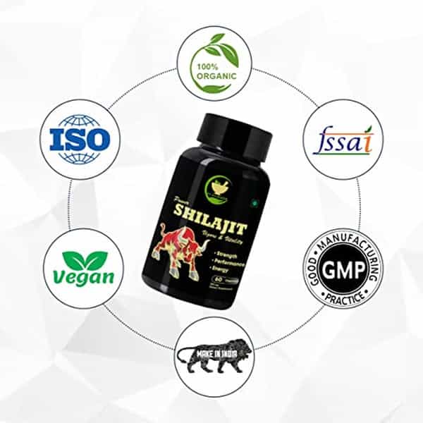Fij Ayurveda Power Shilajit/Shilajeet Extract Capsule | Unisex - 500Mg 60 Capsules (Shilajit Pk 2)