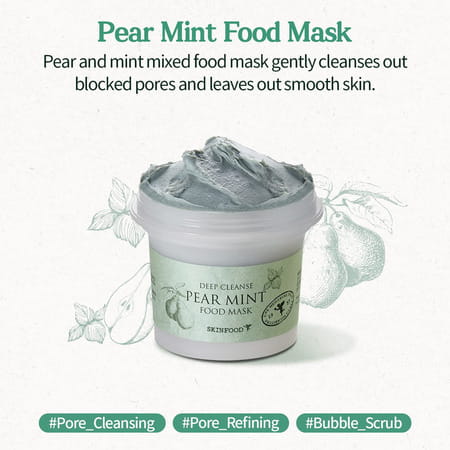 Skinfood Pear Mint Food Mask - Korean Face Cleanser - Korean Skincare - 120g