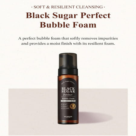 Skinfood Black Sugar Perfect Bubble Foam - Korean Face Cleanser - Korean Skincare - 200Ml
