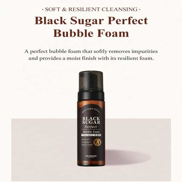 Skinfood Black Sugar Perfect Bubble Foam - Korean Face Cleanser - Korean Skincare - 200Ml