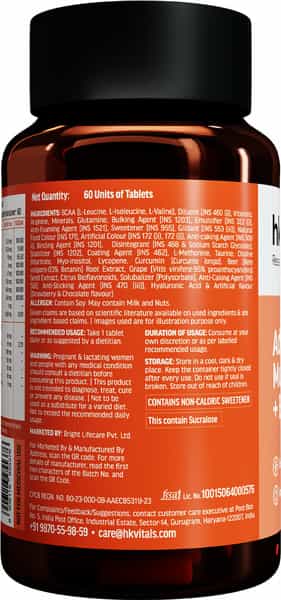 Hk Vitals Advanced Multivitamin (60 Tablets) | With Bcaa - Minerals
