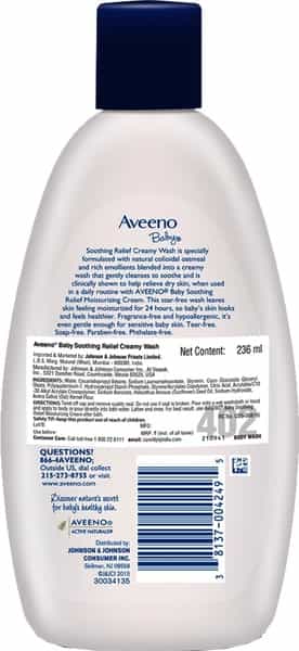 Aveeno Baby Soothing Relief Creamy Wash 236 Ml